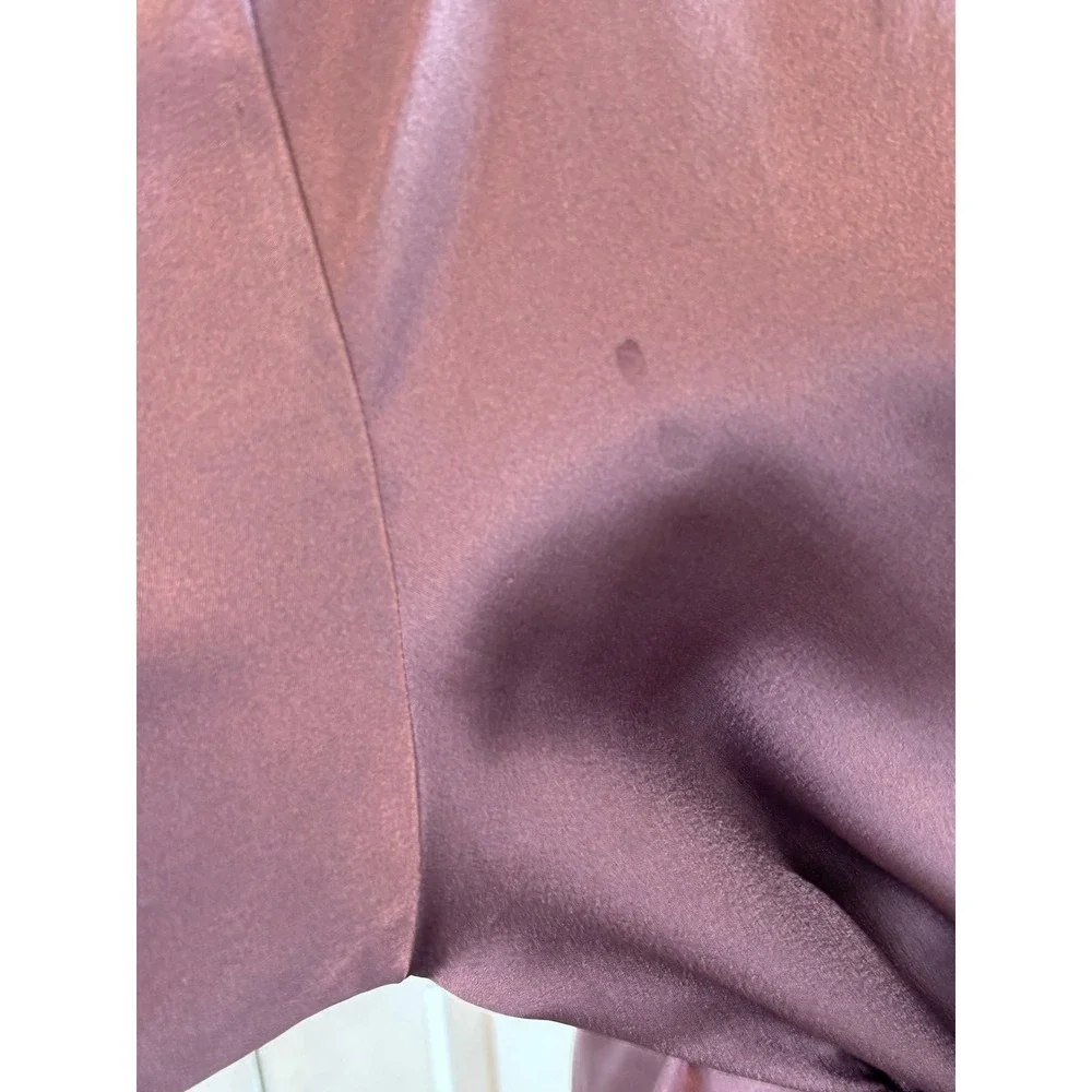 Vintage Oscar de la Renta Saks Fifth Avenue Satin Robe Slip Set M Embroidered